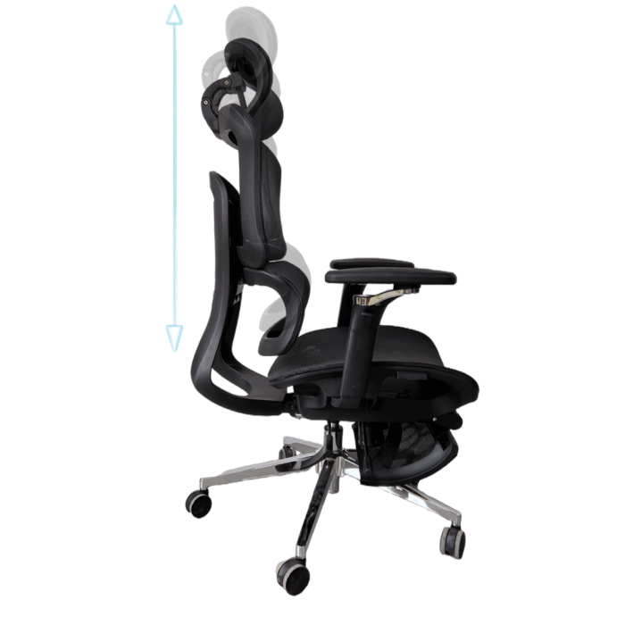 5-level height adjustment for the entire backrest